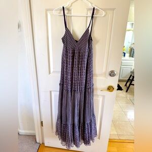 Zara Purple Pleated Maxi Sundress